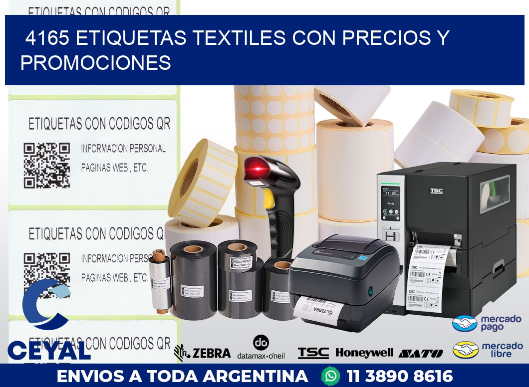 4165 ETIQUETAS TEXTILES CON PRECIOS Y PROMOCIONES