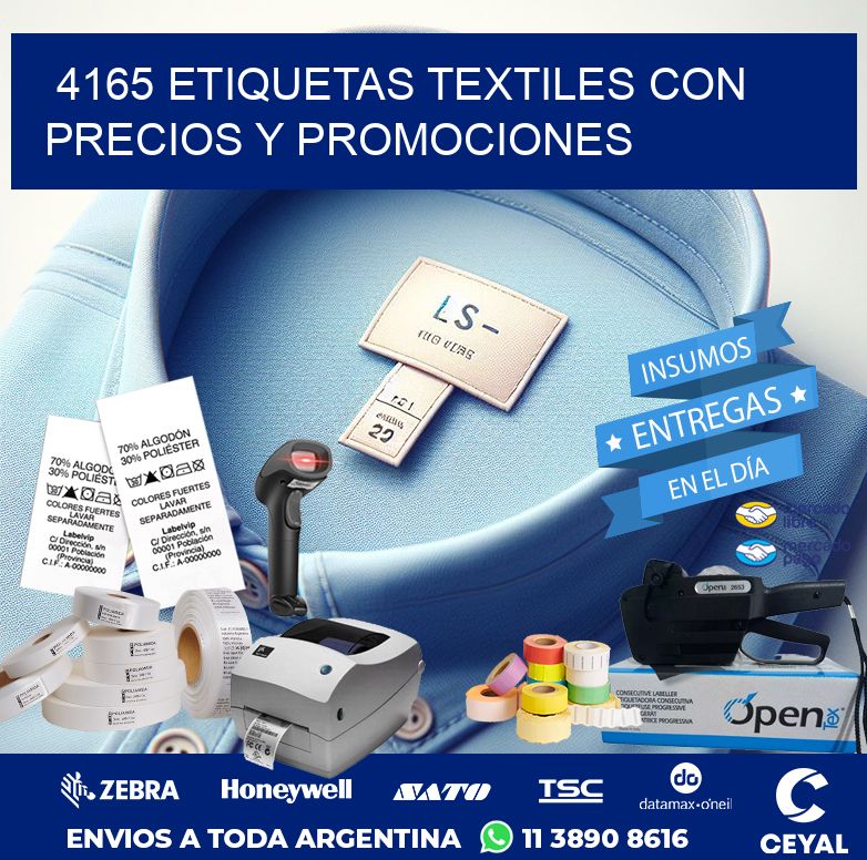 4165 ETIQUETAS TEXTILES CON PRECIOS Y PROMOCIONES