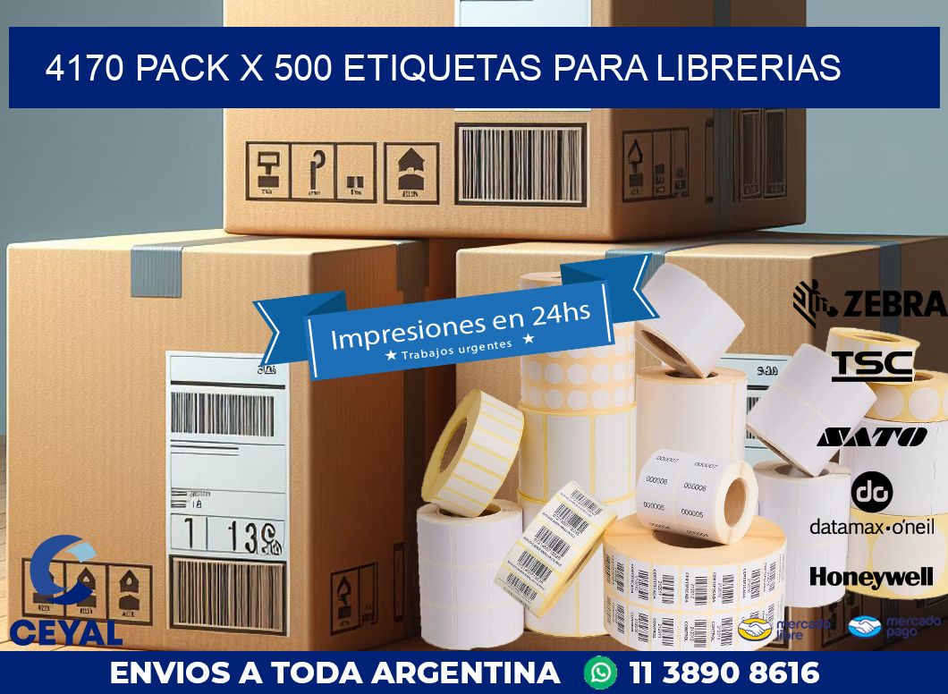 4170 PACK X 500 ETIQUETAS PARA LIBRERIAS