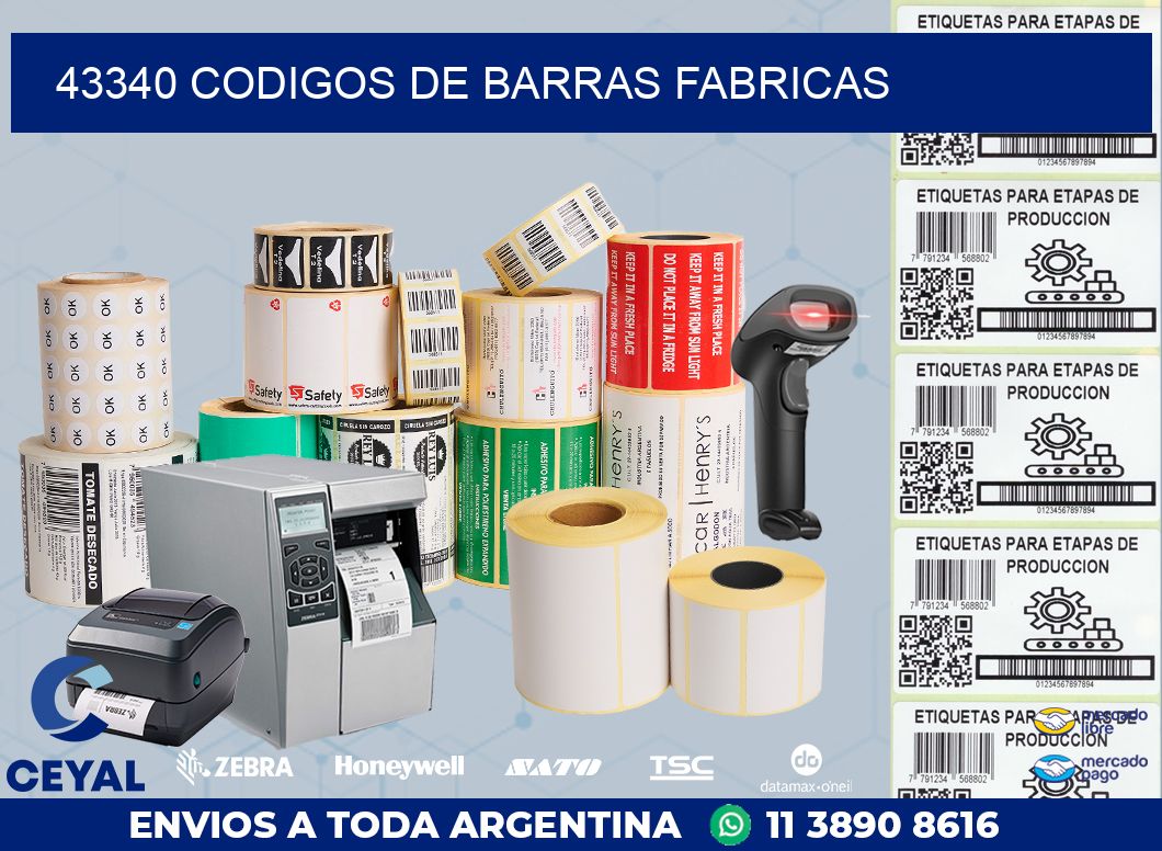 43340 CODIGOS DE BARRAS FABRICAS