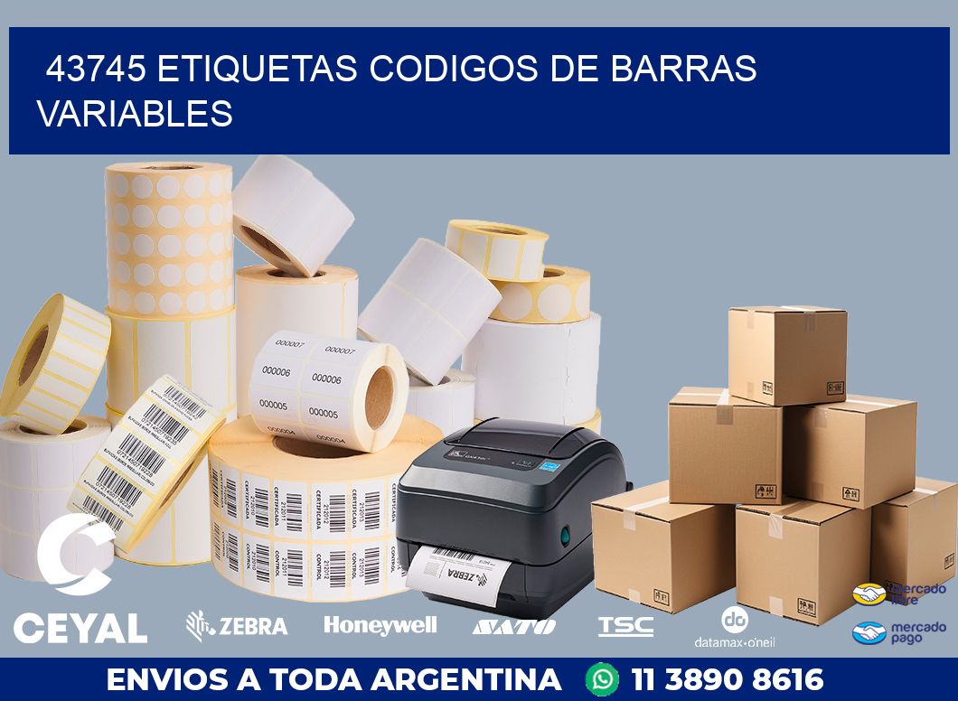 43745 ETIQUETAS CODIGOS DE BARRAS VARIABLES