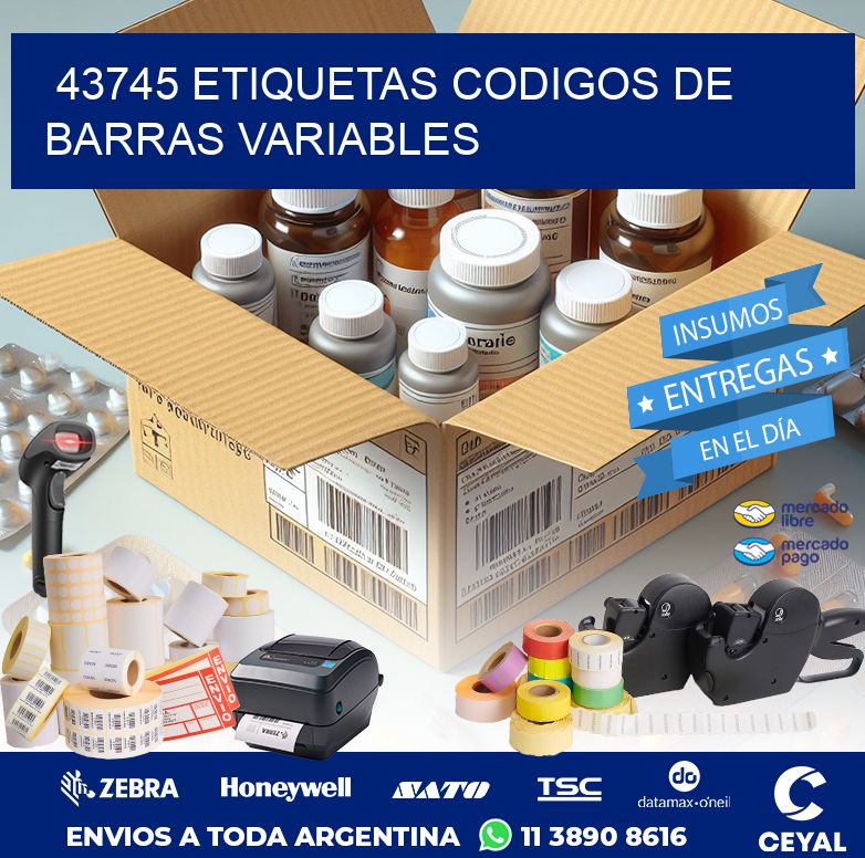 43745 ETIQUETAS CODIGOS DE BARRAS VARIABLES