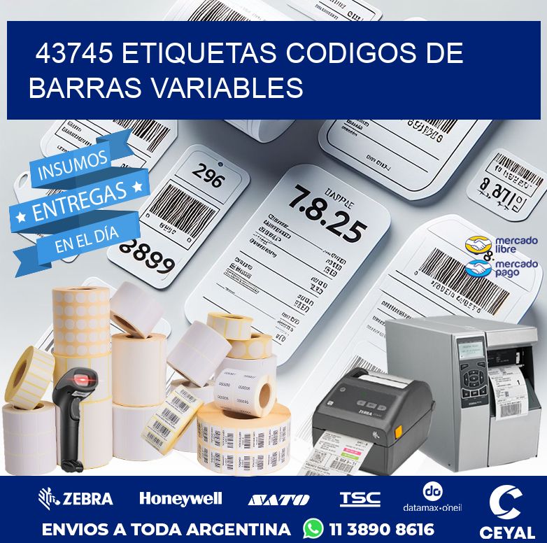 43745 ETIQUETAS CODIGOS DE BARRAS VARIABLES