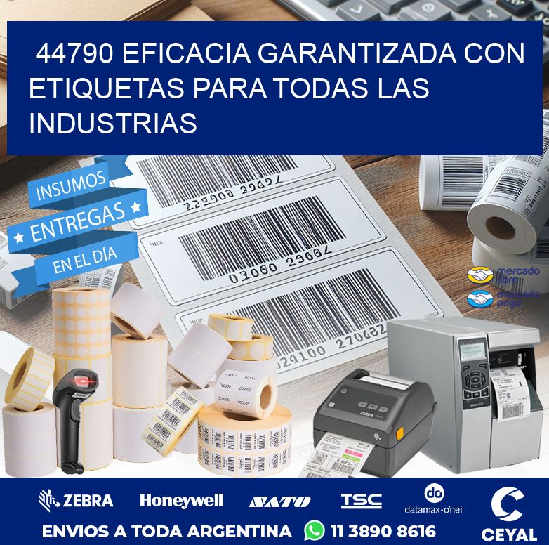 44790 EFICACIA GARANTIZADA CON ETIQUETAS PARA TODAS LAS INDUSTRIAS