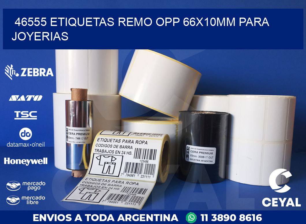 46555 ETIQUETAS REMO OPP 66X10MM PARA JOYERIAS