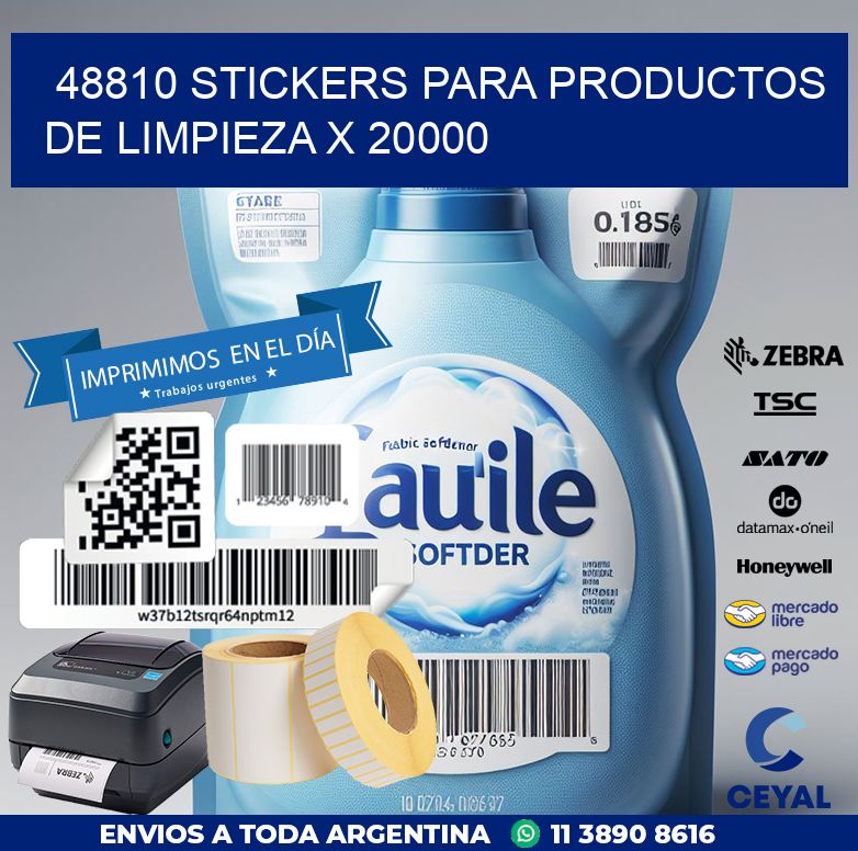48810 STICKERS PARA PRODUCTOS DE LIMPIEZA X 20000