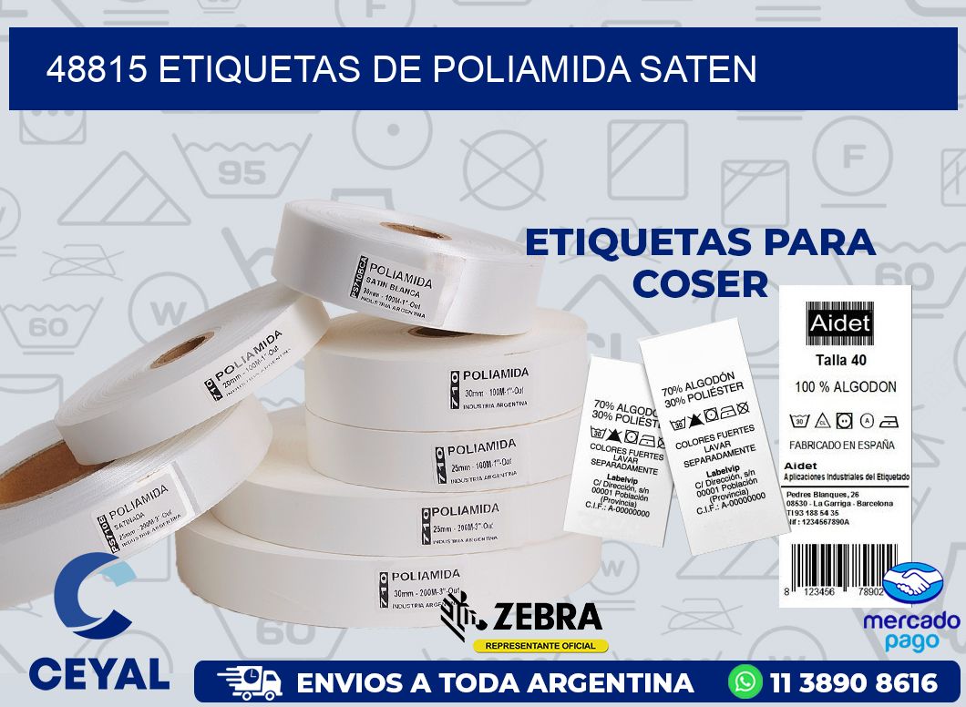 48815 ETIQUETAS DE POLIAMIDA SATEN