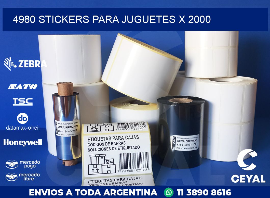 4980 STICKERS PARA JUGUETES X 2000