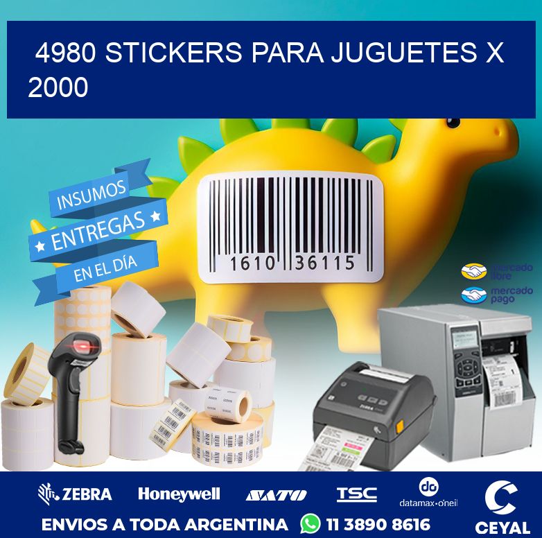 4980 STICKERS PARA JUGUETES X 2000