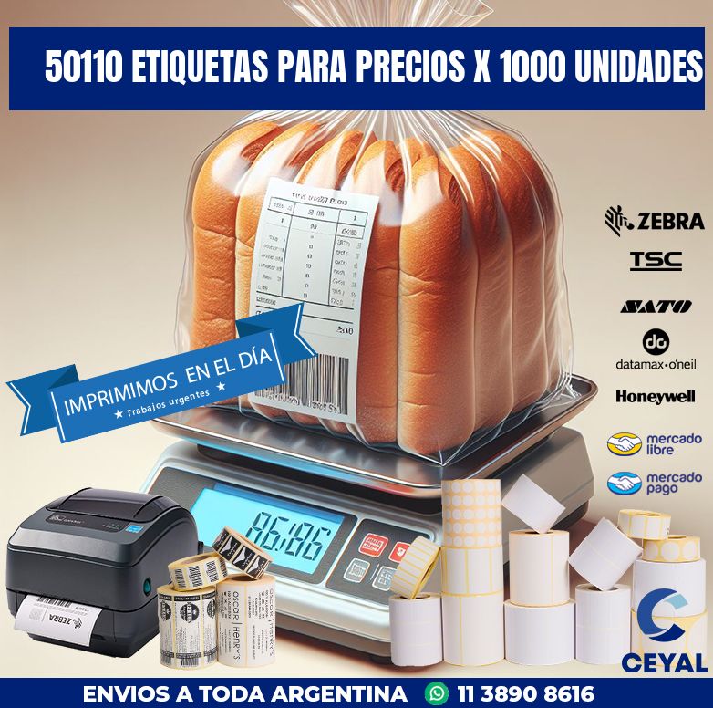 50110 ETIQUETAS PARA PRECIOS X 1000 UNIDADES