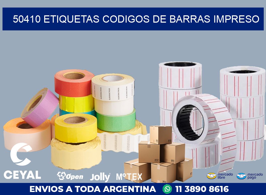 50410 ETIQUETAS CODIGOS DE BARRAS IMPRESO