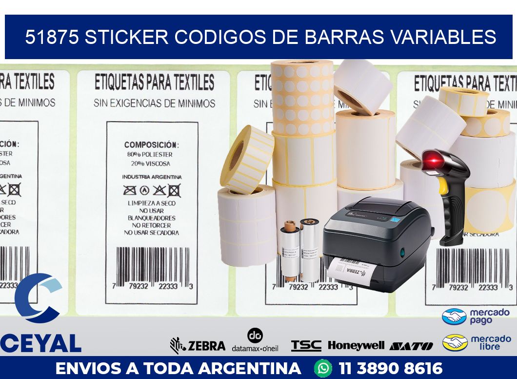 51875 STICKER CODIGOS DE BARRAS VARIABLES