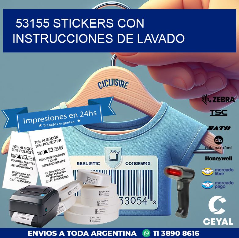 53155 STICKERS CON INSTRUCCIONES DE LAVADO