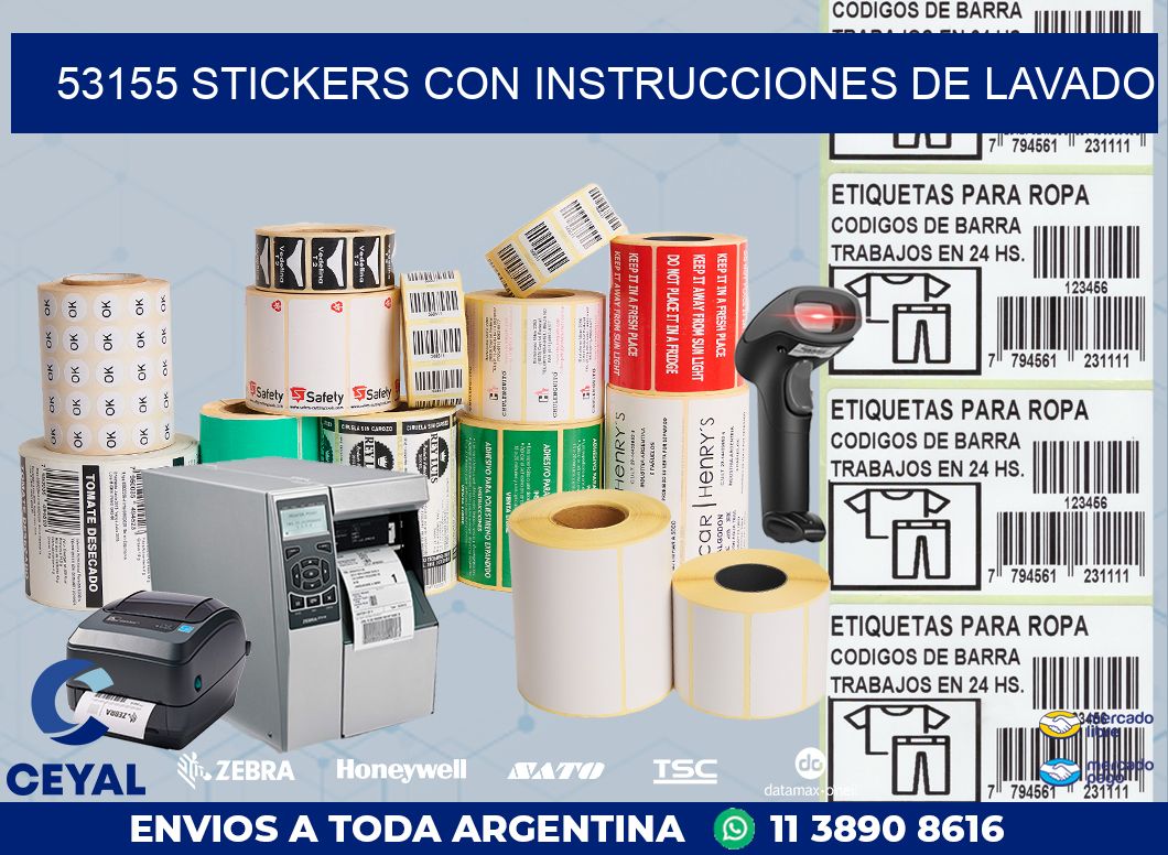 53155 STICKERS CON INSTRUCCIONES DE LAVADO