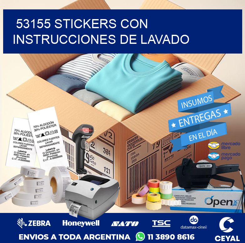 53155 STICKERS CON INSTRUCCIONES DE LAVADO