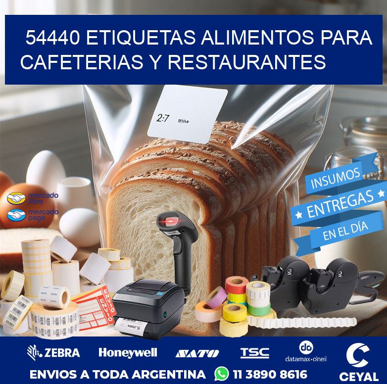 54440 ETIQUETAS ALIMENTOS PARA CAFETERIAS Y RESTAURANTES