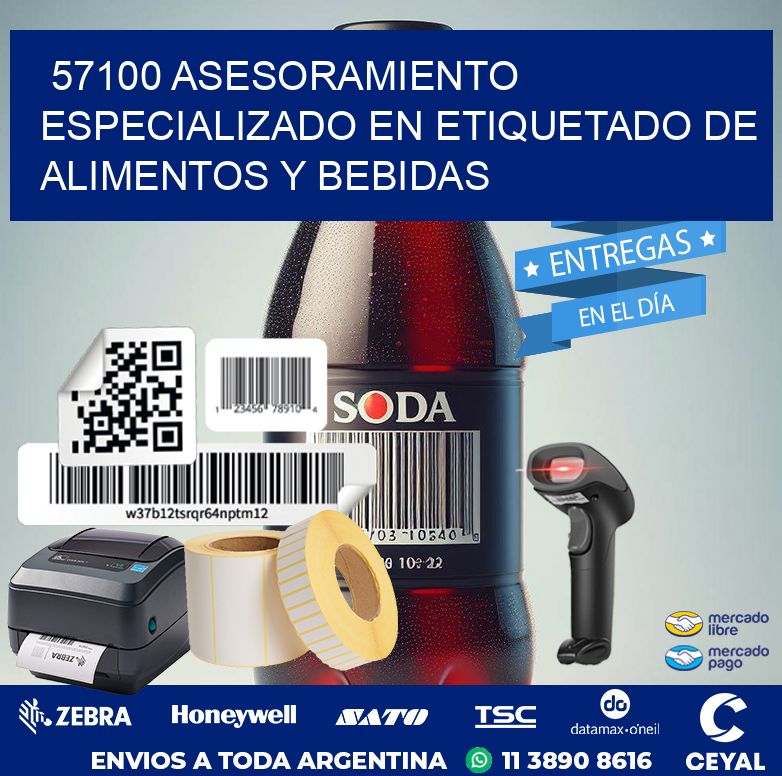 57100 ASESORAMIENTO ESPECIALIZADO EN ETIQUETADO DE ALIMENTOS Y BEBIDAS