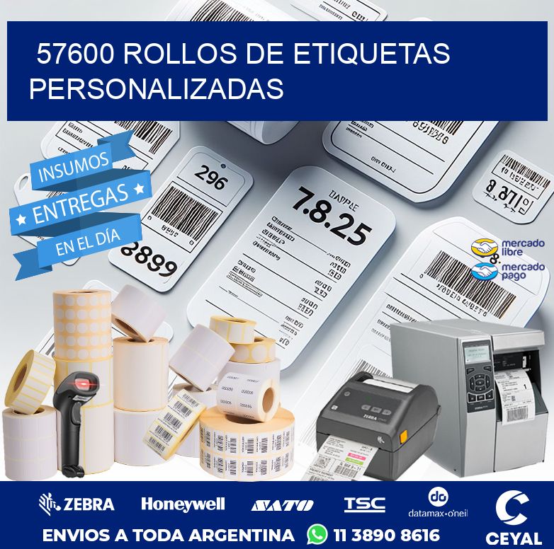 57600 ROLLOS DE ETIQUETAS PERSONALIZADAS