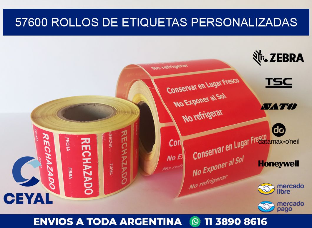 57600 ROLLOS DE ETIQUETAS PERSONALIZADAS