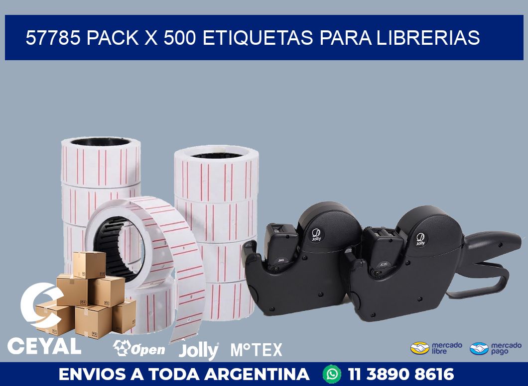 57785 PACK X 500 ETIQUETAS PARA LIBRERIAS