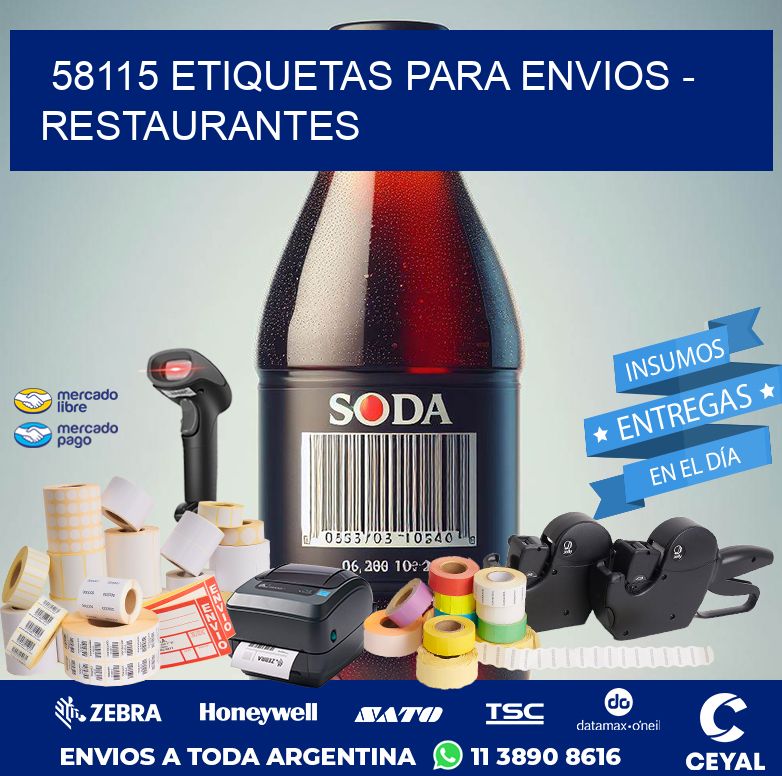 58115 ETIQUETAS PARA ENVIOS - RESTAURANTES