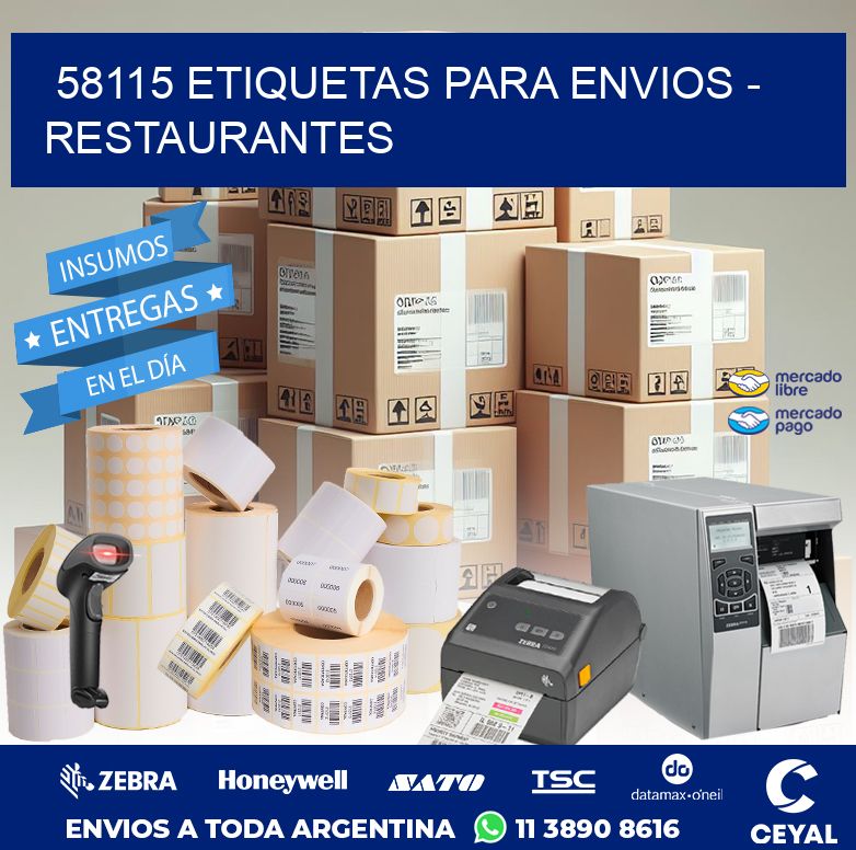58115 ETIQUETAS PARA ENVIOS - RESTAURANTES