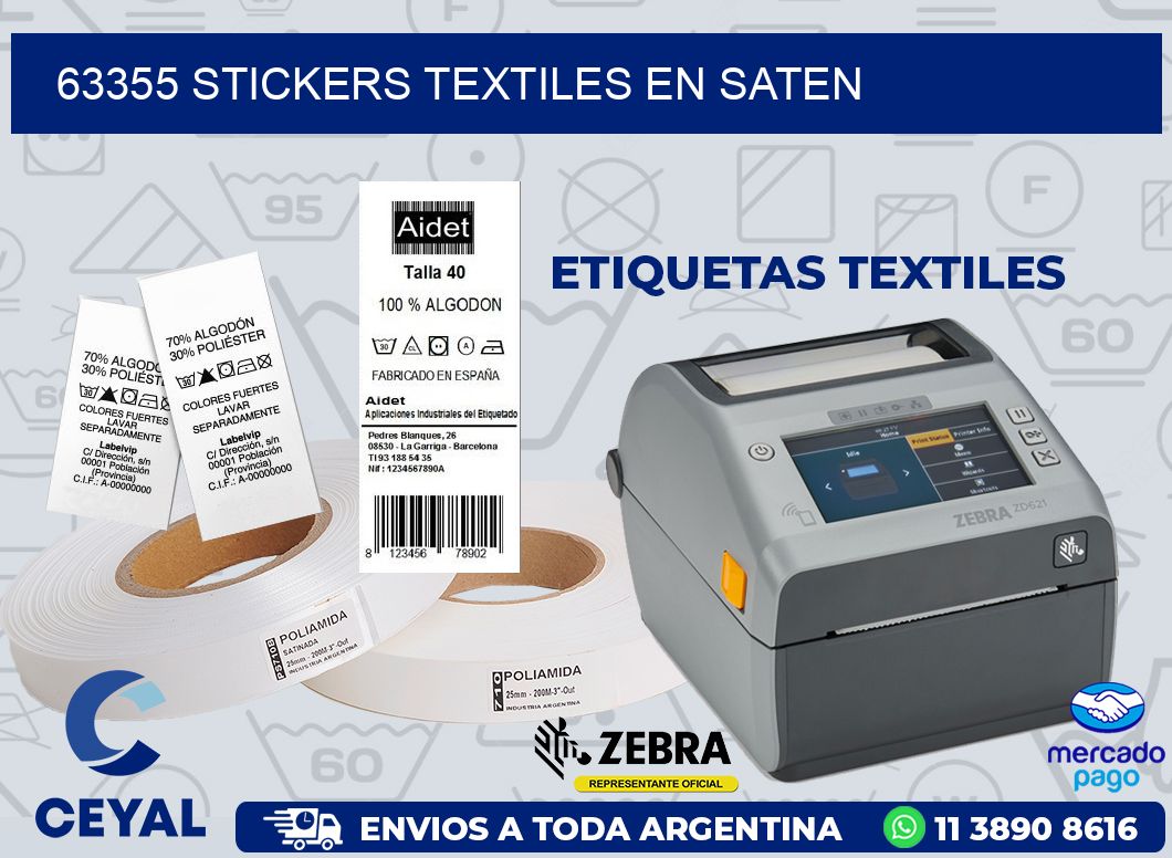 63355 STICKERS TEXTILES EN SATEN