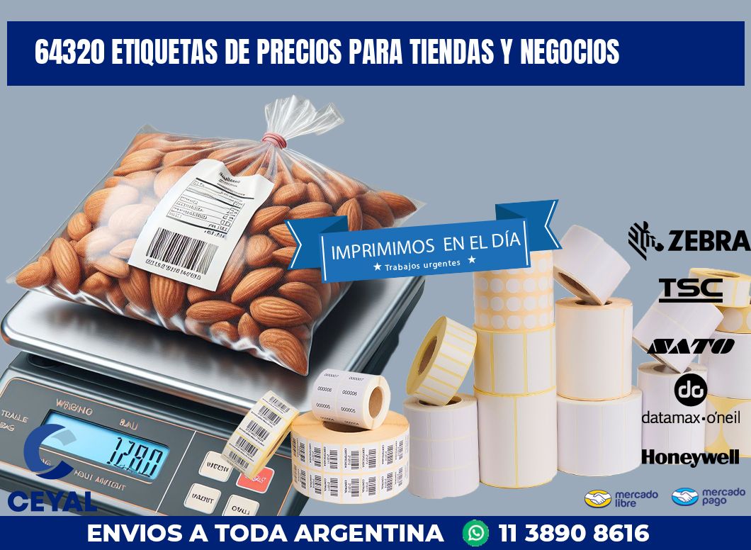64320 ETIQUETAS DE PRECIOS PARA TIENDAS Y NEGOCIOS