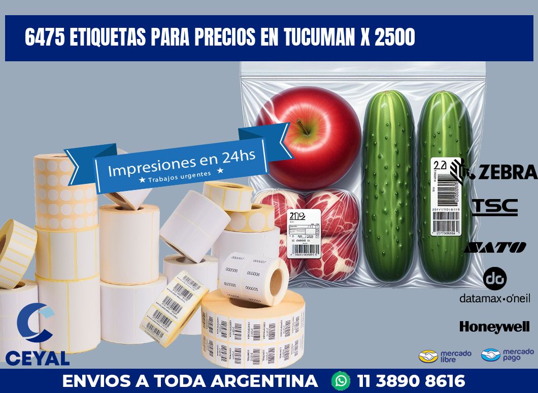6475 ETIQUETAS PARA PRECIOS EN TUCUMAN X 2500