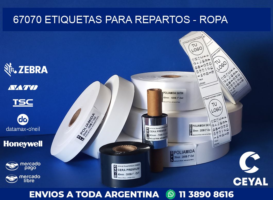 67070 ETIQUETAS PARA REPARTOS - ROPA