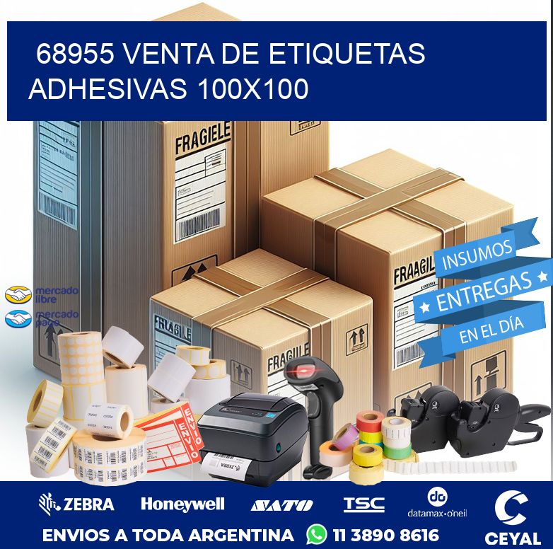 68955 VENTA DE ETIQUETAS ADHESIVAS 100X100
