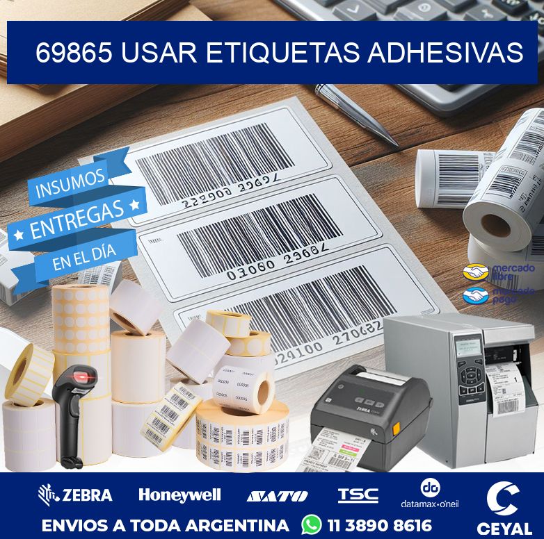 69865 USAR ETIQUETAS ADHESIVAS
