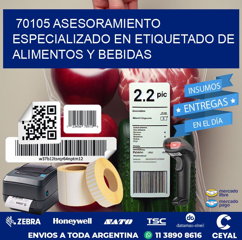 70105 ASESORAMIENTO ESPECIALIZADO EN ETIQUETADO DE ALIMENTOS Y BEBIDAS