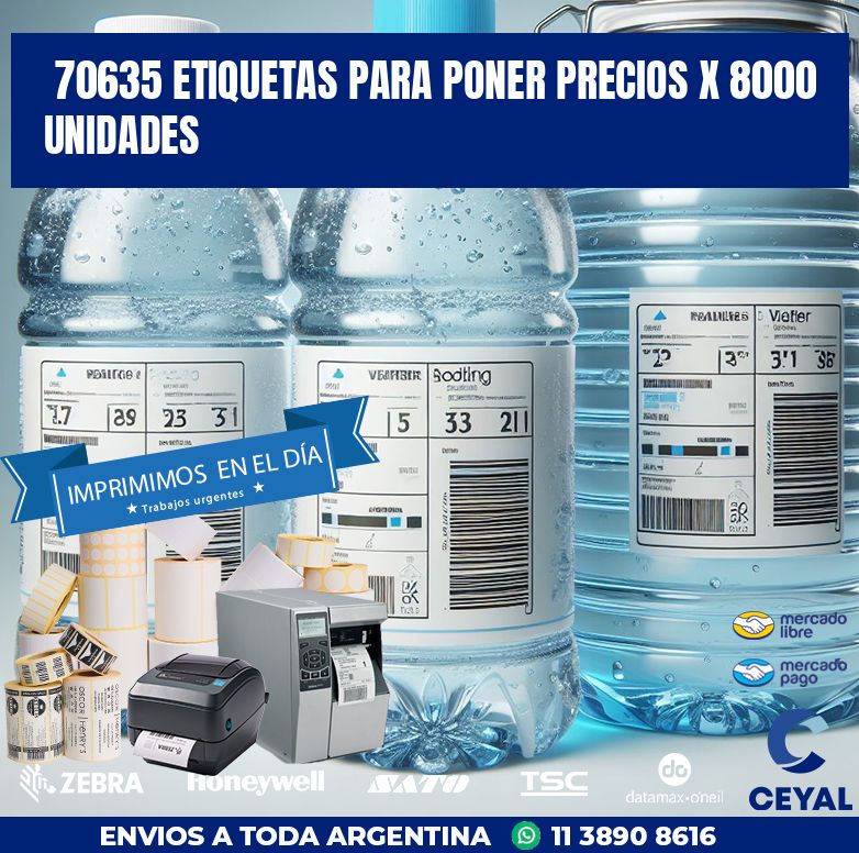 70635 ETIQUETAS PARA PONER PRECIOS X 8000 UNIDADES
