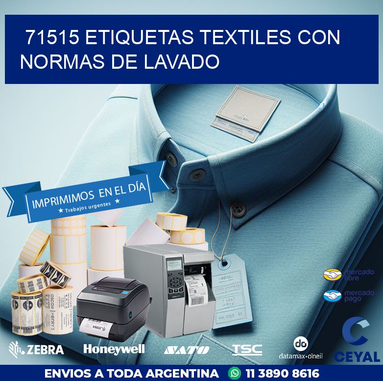 71515 ETIQUETAS TEXTILES CON NORMAS DE LAVADO
