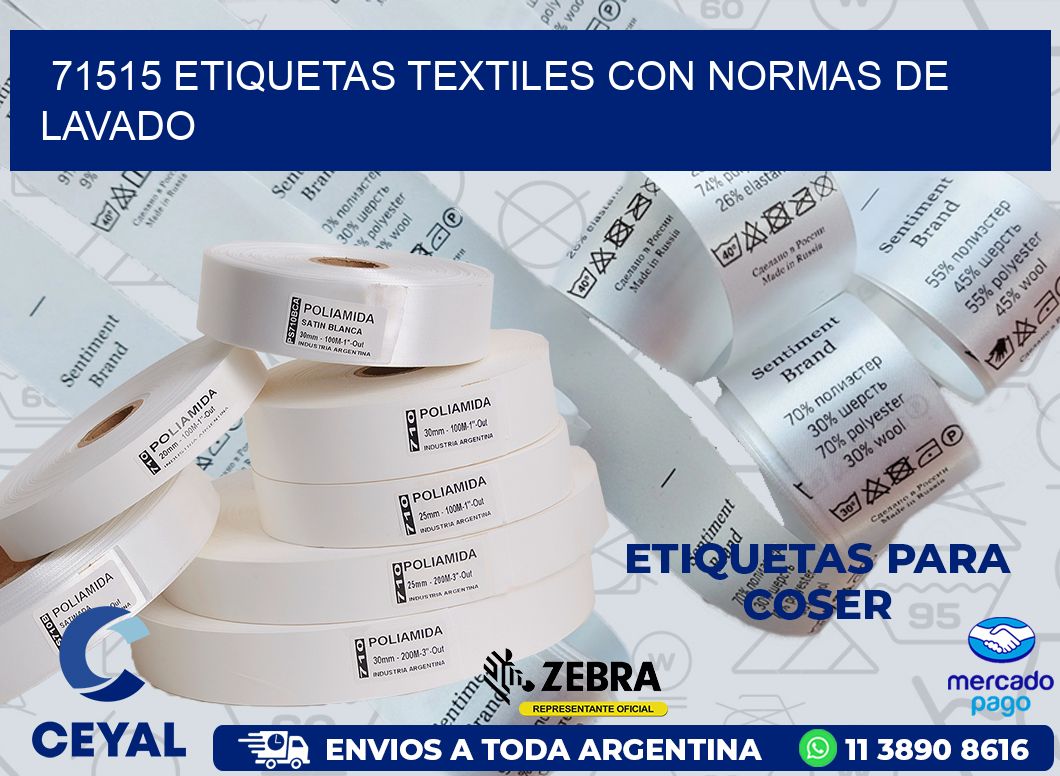 71515 ETIQUETAS TEXTILES CON NORMAS DE LAVADO