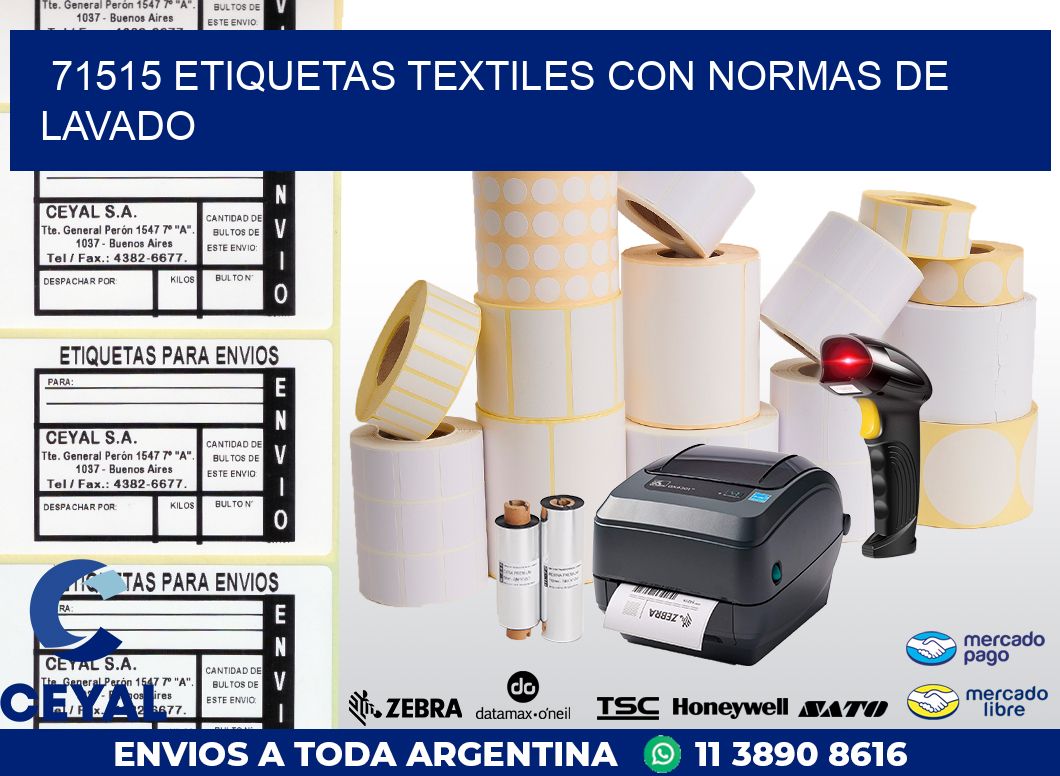 71515 ETIQUETAS TEXTILES CON NORMAS DE LAVADO