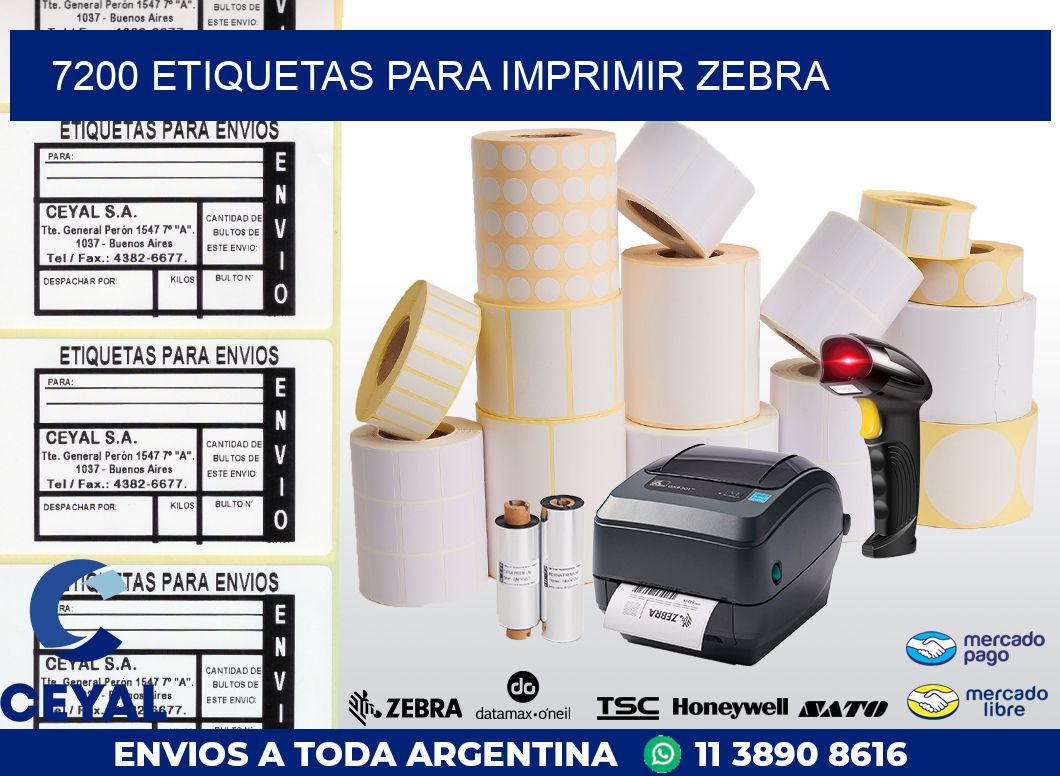 7200 ETIQUETAS PARA IMPRIMIR ZEBRA