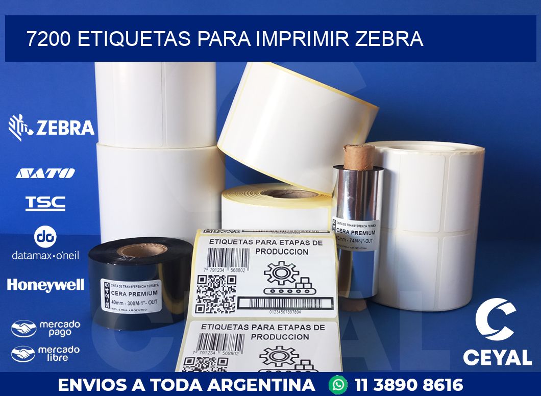 7200 ETIQUETAS PARA IMPRIMIR ZEBRA