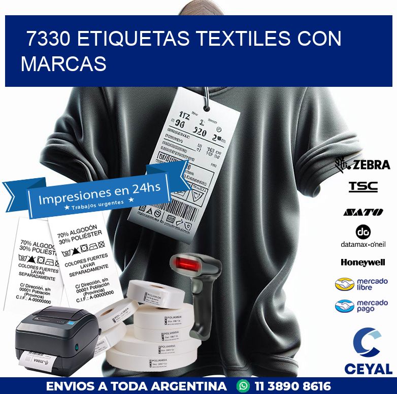 7330 ETIQUETAS TEXTILES CON MARCAS