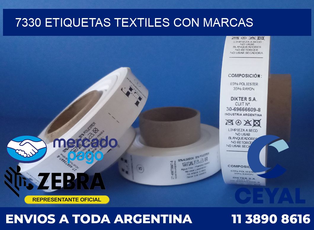 7330 ETIQUETAS TEXTILES CON MARCAS