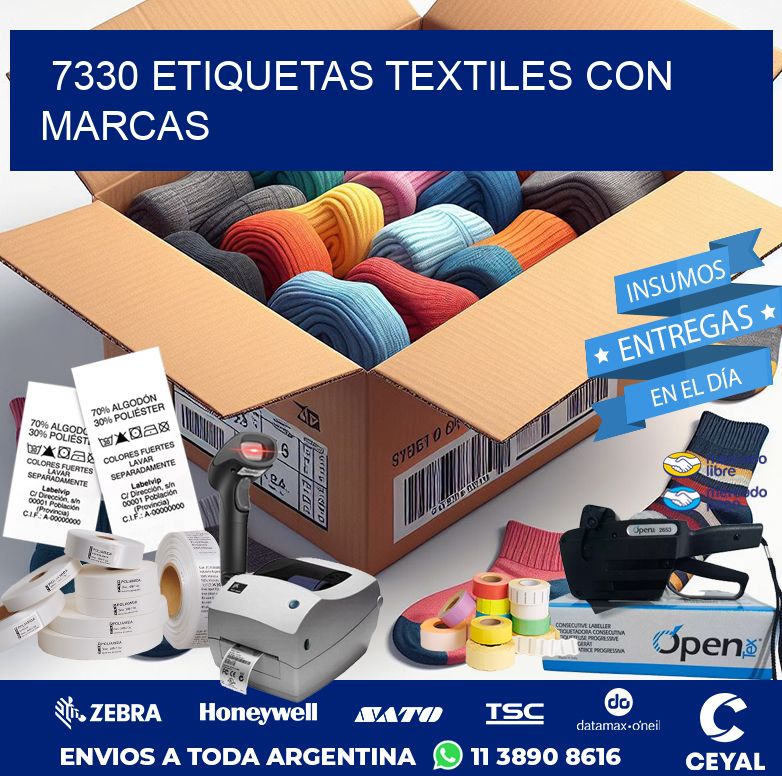 7330 ETIQUETAS TEXTILES CON MARCAS