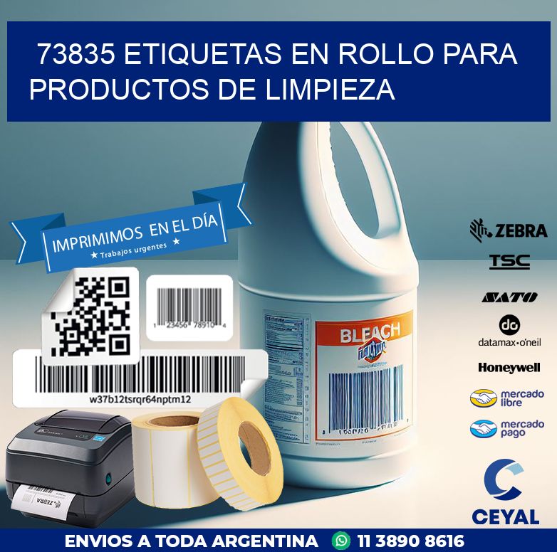 73835 ETIQUETAS EN ROLLO PARA PRODUCTOS DE LIMPIEZA