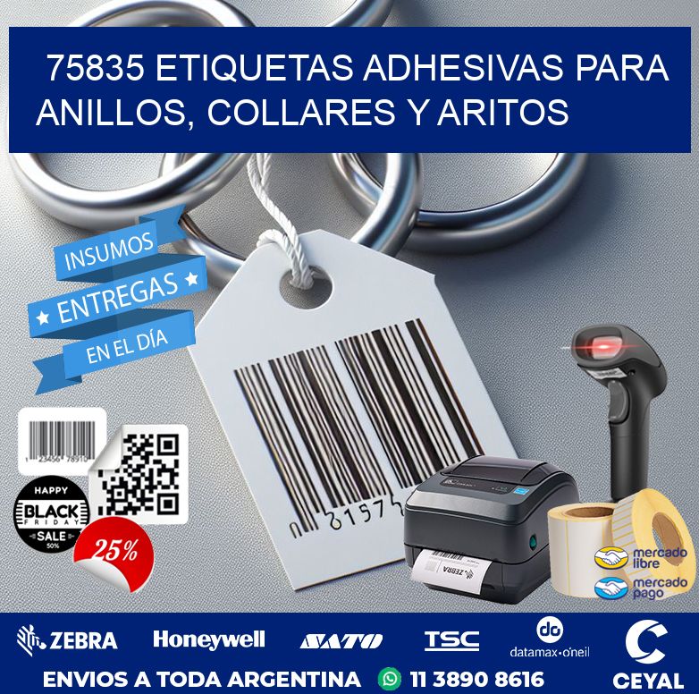 75835 ETIQUETAS ADHESIVAS PARA ANILLOS, COLLARES Y ARITOS