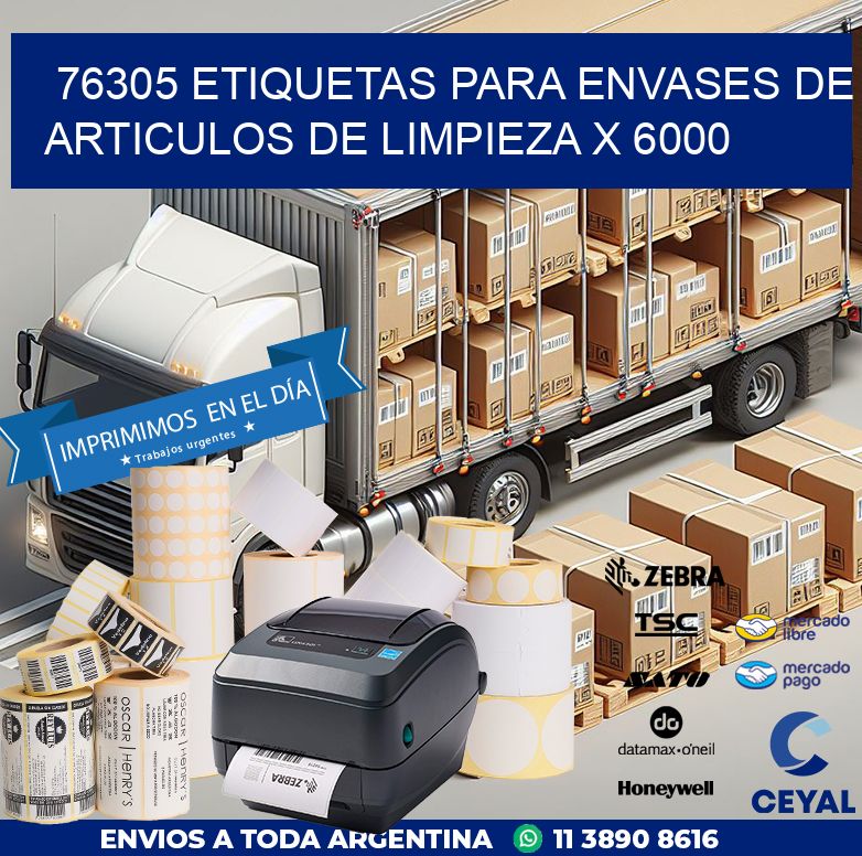 76305 ETIQUETAS PARA ENVASES DE ARTICULOS DE LIMPIEZA X 6000