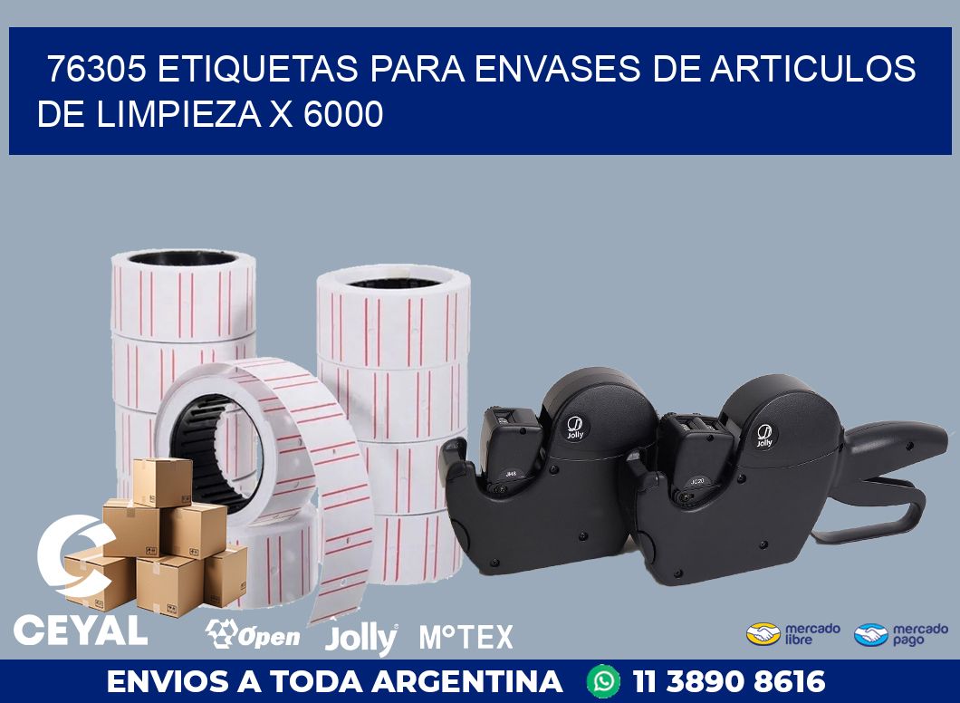 76305 ETIQUETAS PARA ENVASES DE ARTICULOS DE LIMPIEZA X 6000