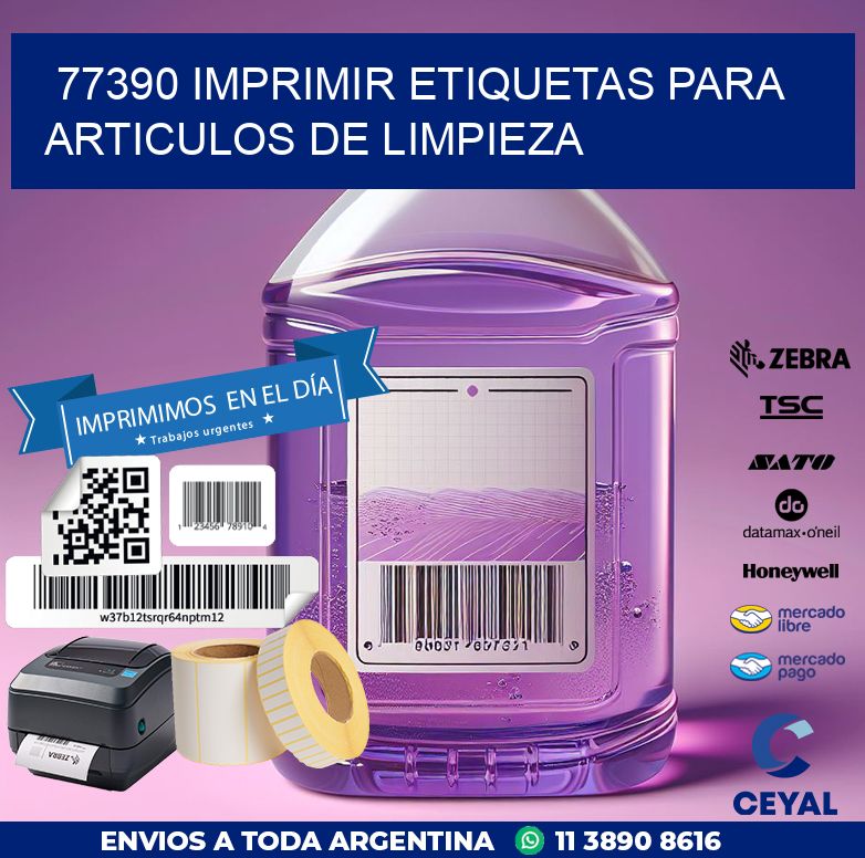 77390 IMPRIMIR ETIQUETAS PARA ARTICULOS DE LIMPIEZA