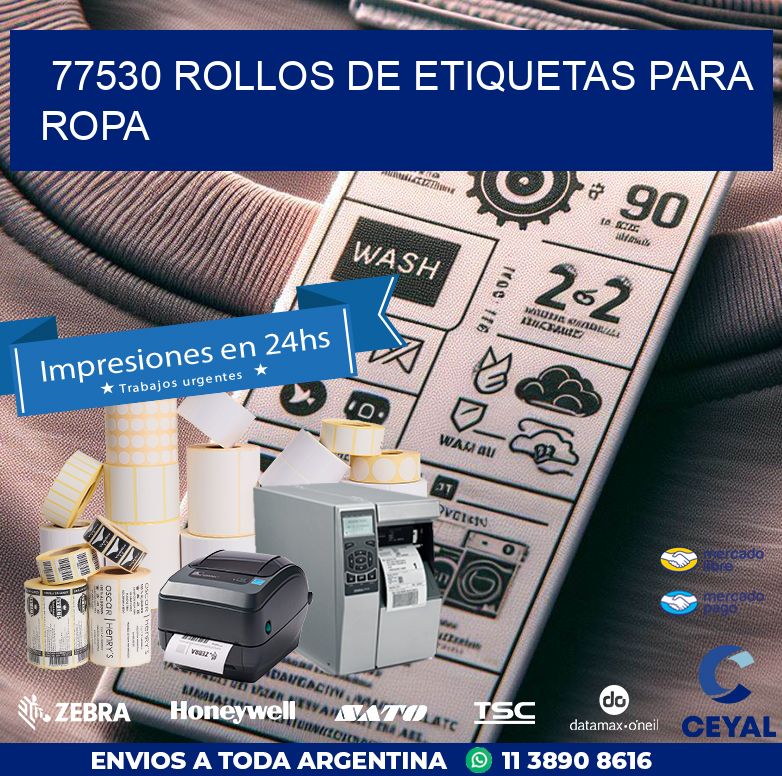 77530 ROLLOS DE ETIQUETAS PARA ROPA