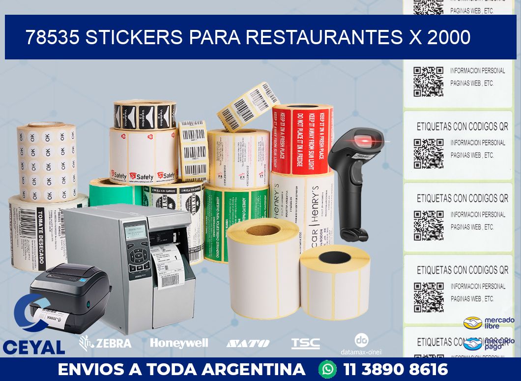 78535 STICKERS PARA RESTAURANTES X 2000