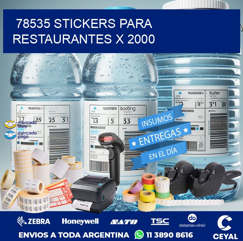 78535 STICKERS PARA RESTAURANTES X 2000